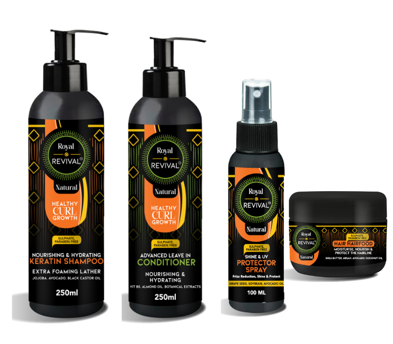 COMBO: Complete Healthy Curl Growth System | UV Protect | Nourish & Cleanse | 725 ML